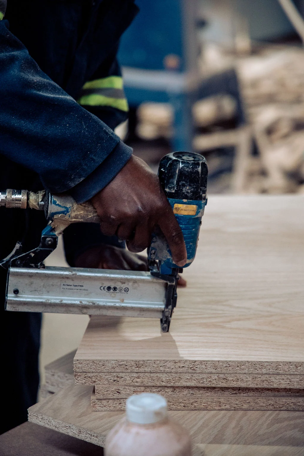 Artisan cutting furniture material